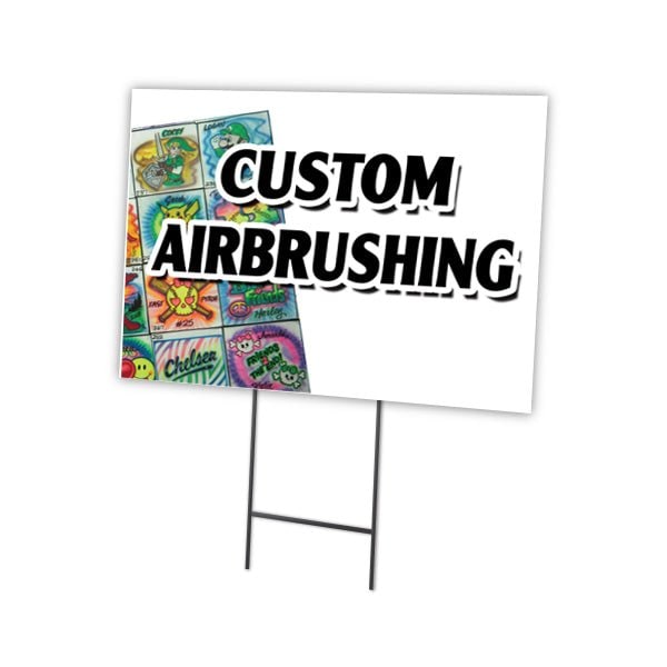 Custom Airbrushing Yard Sign & Stake outdoor plastic coroplast window, C-1824-DS-Custom Airbrushing